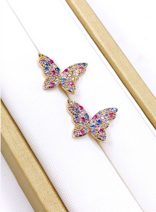 Colored Pave Butterfly Earring