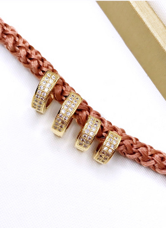 Duo Double Pave Hoop Earring