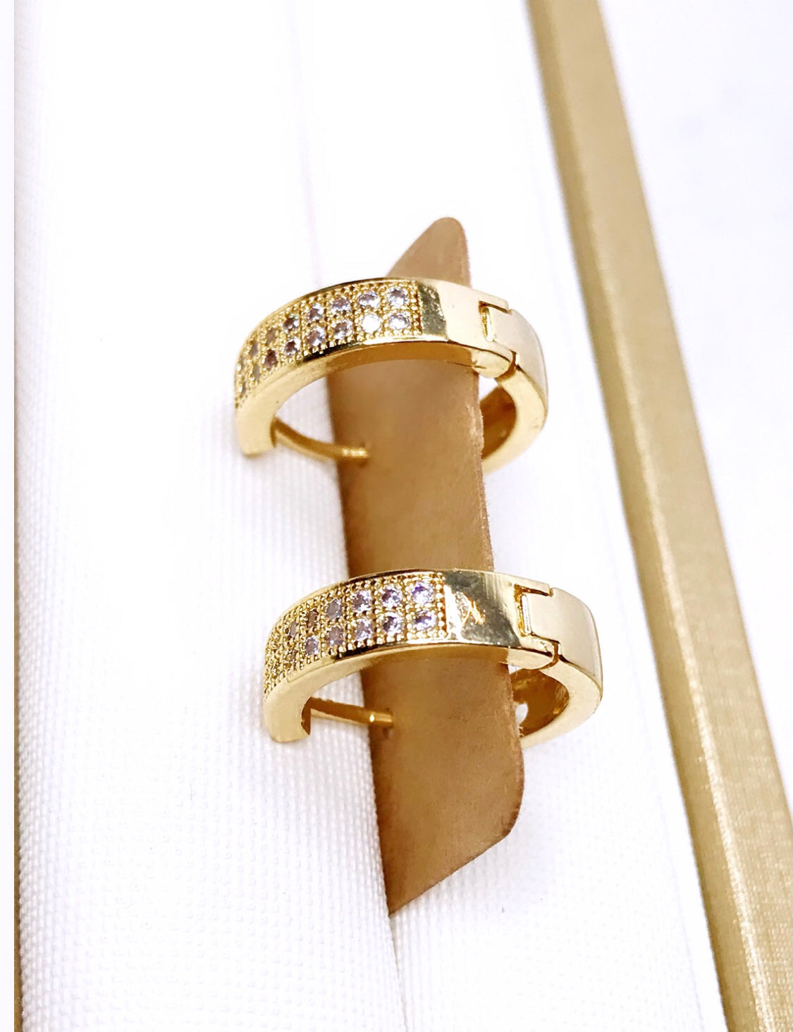Small Double Pave Hoop Earring