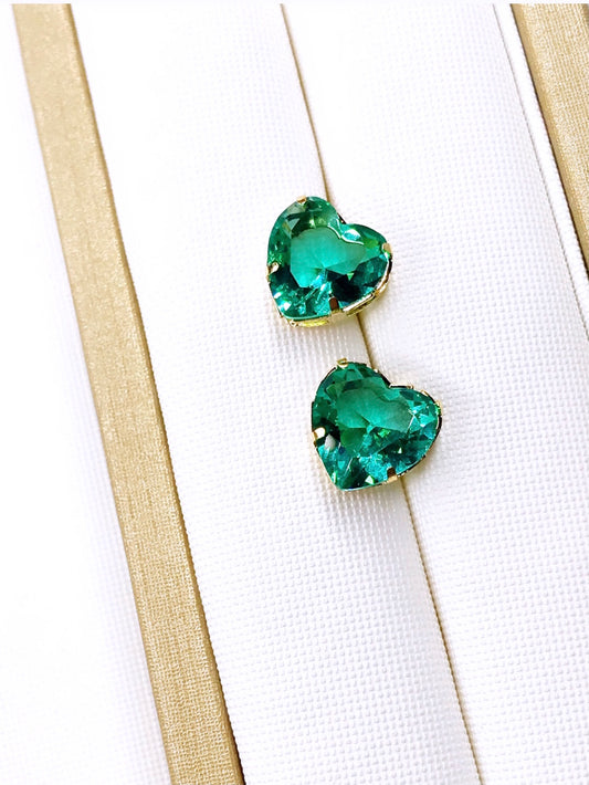 Emerald Heart Crystal Earring