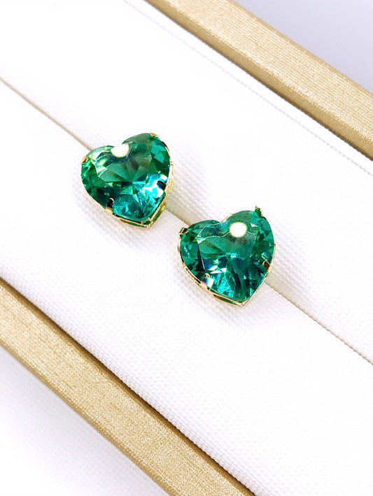 Emerald Heart Crystal Earring