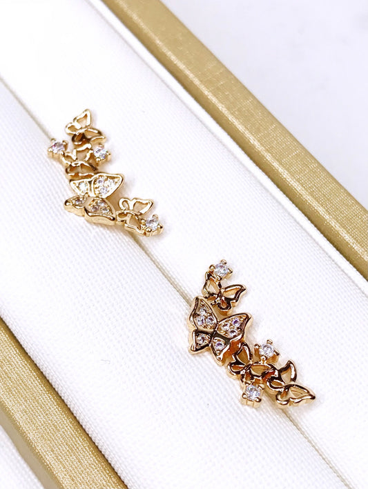 Hollow and Stud Butterflies Earring