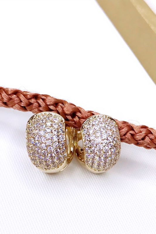 Pave Ball Hoop Earring