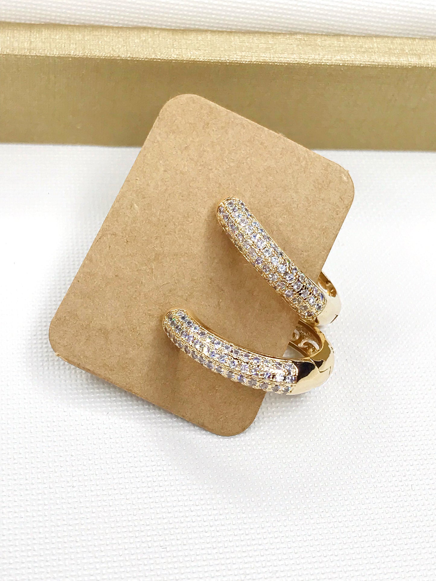 Medium Triple Pave Oval Hoop Earring
