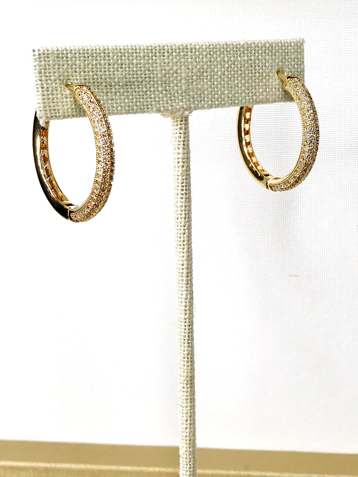 Medium Triple Pave Hoop Earring