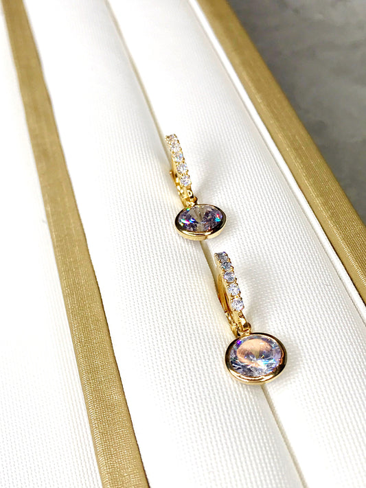 Crystal Dangle Hoop Earring