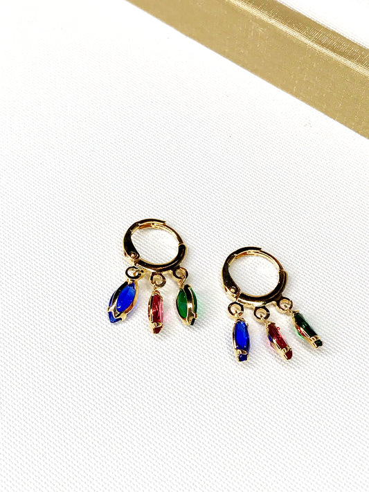 Colored Tassel Crystal Earring