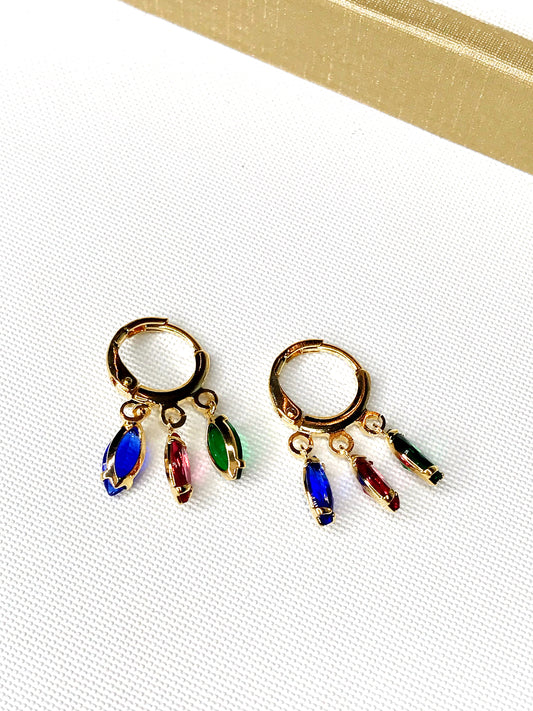Colored Tassel Crystal Earring