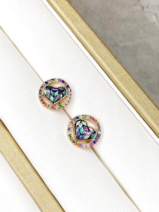 Mosaic Heart Colors Earring