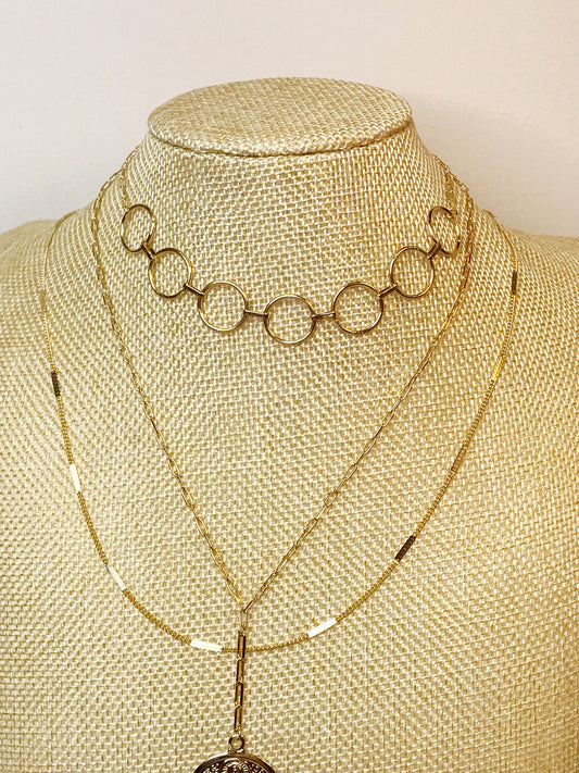 Gold Plated Spheres Choker Necklace