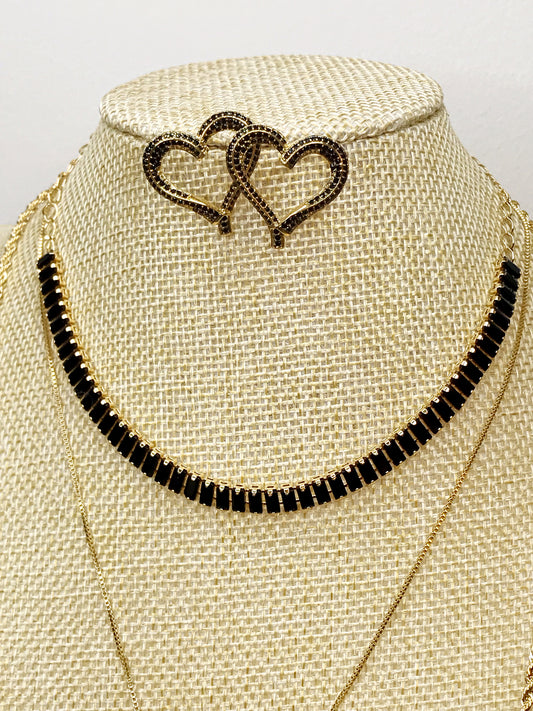 Black Baguette Zirconia Riviera