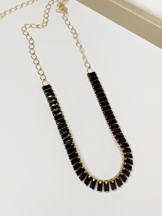 Black Baguette Zirconia Riviera