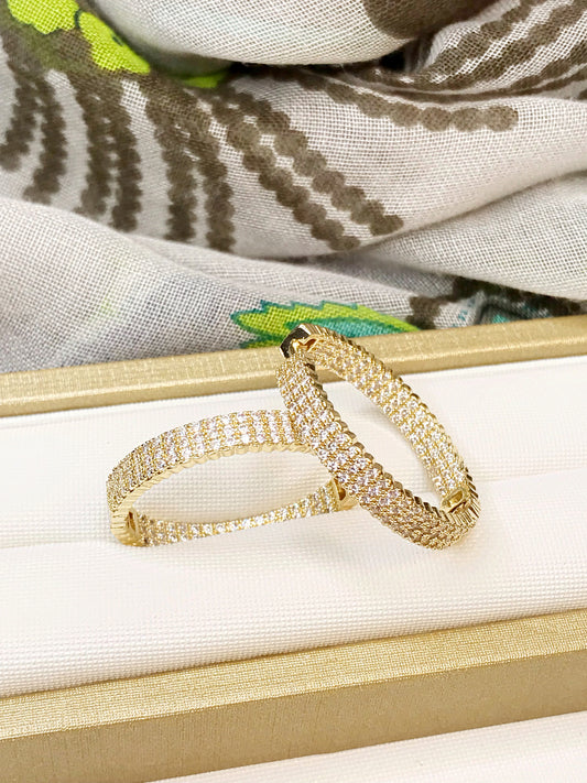 Lux Pave Hoop Earring