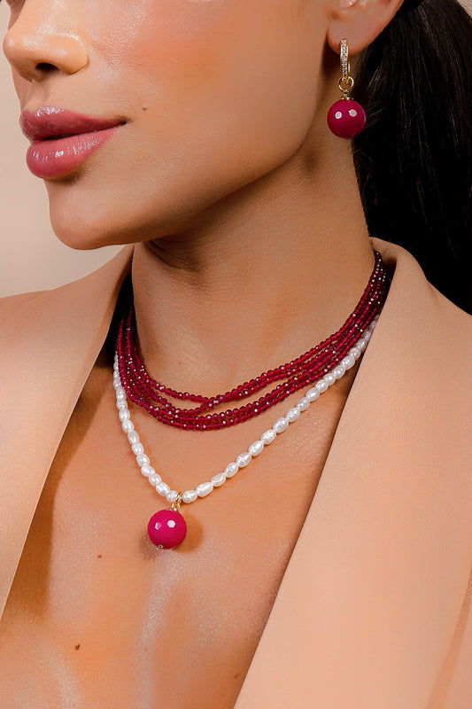 Marsala Crystal Choker Necklace