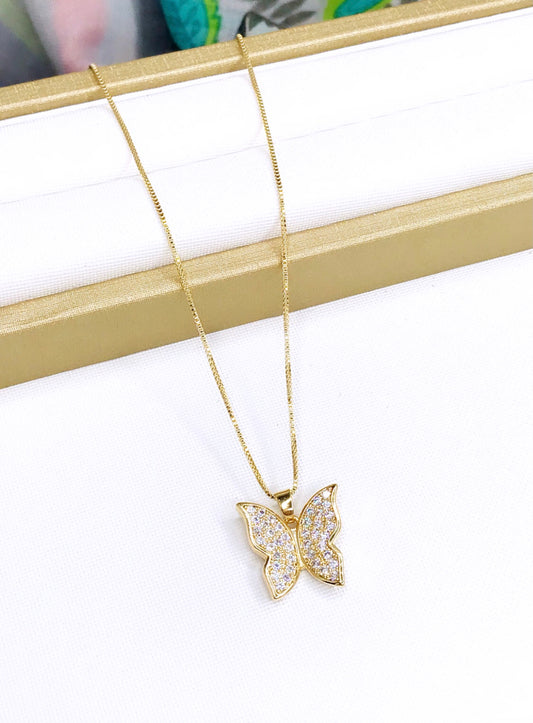 Pave Butterfly Necklace
