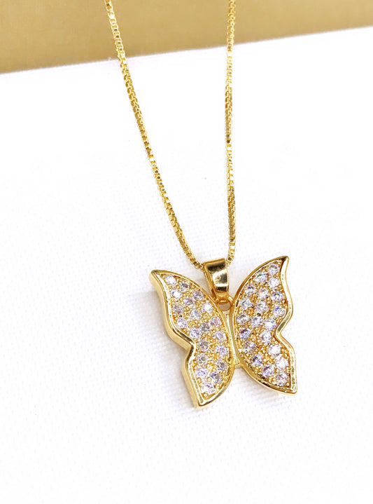 Pave Butterfly Necklace