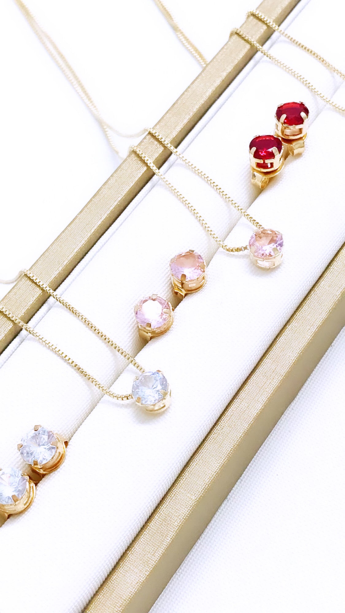 Small Solitaire Necklace and Earring Set