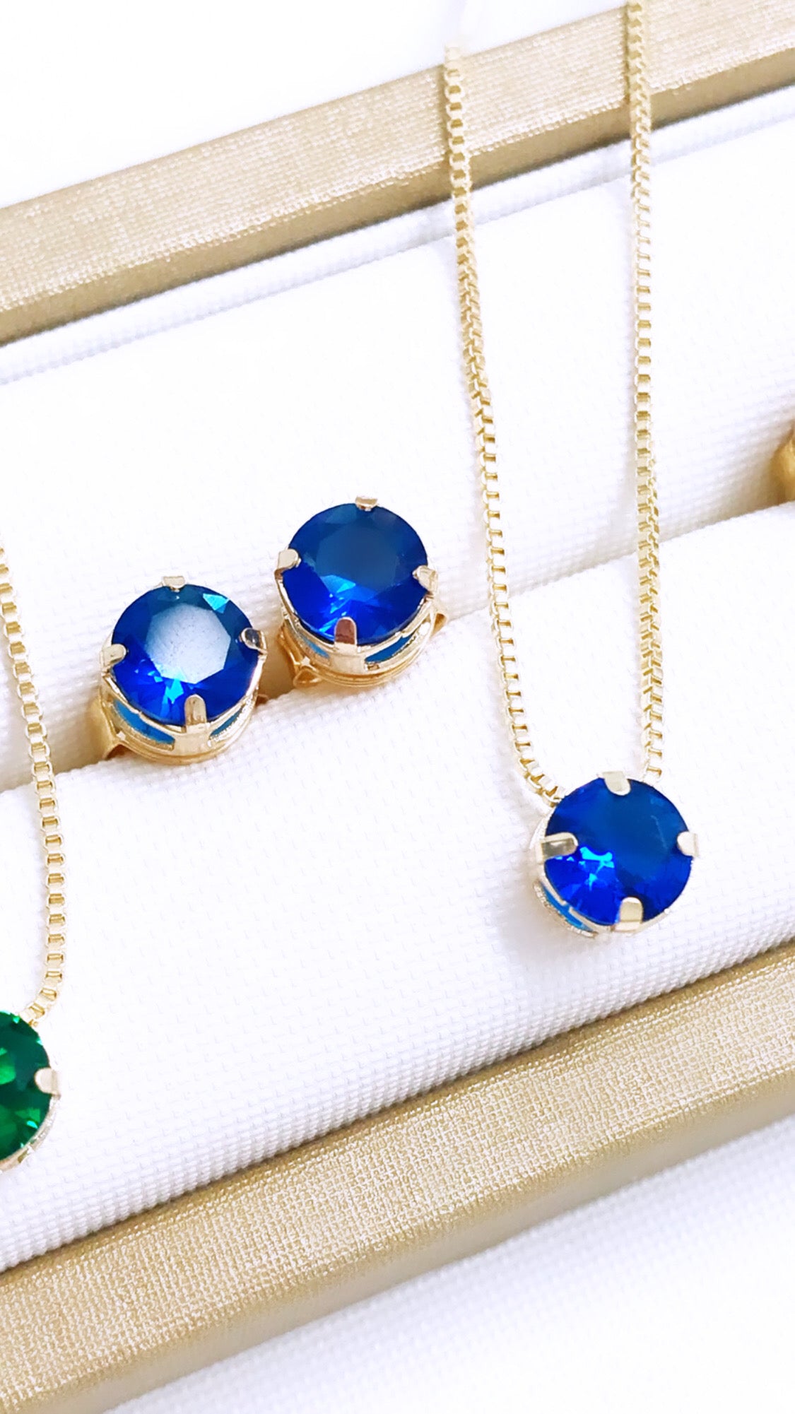Small Solitaire Necklace and Earring Set