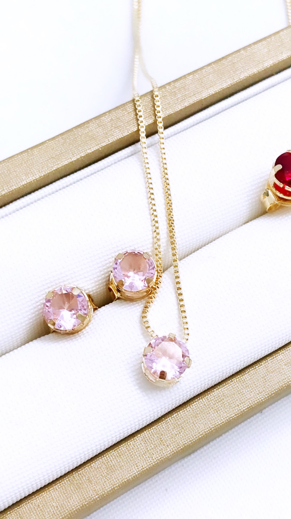 Small Solitaire Necklace and Earring Set