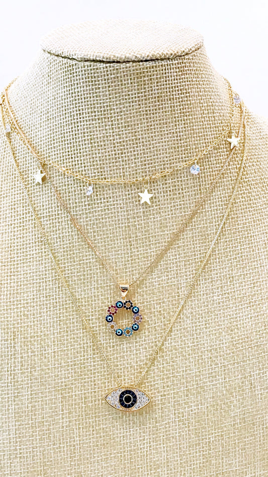 Evil Eye and Flowers Circle