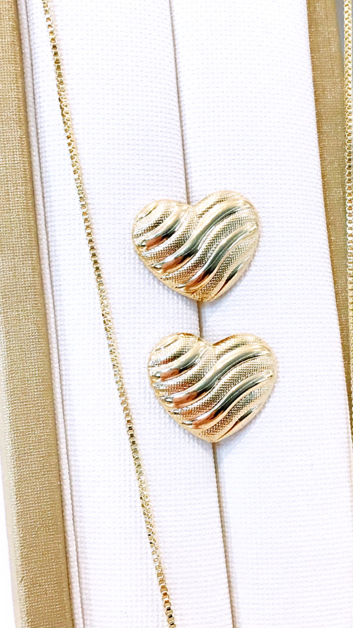 Stripes Heart Necklace and Earring Set