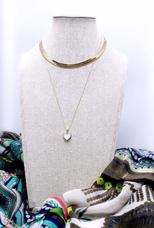 Delicat Mother Pearl Heart Necklace