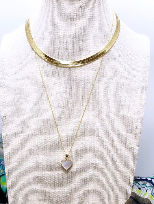 Delicat Mother Pearl Heart Necklace