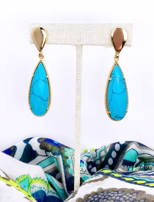 Turquoise Howlite Drop Earring