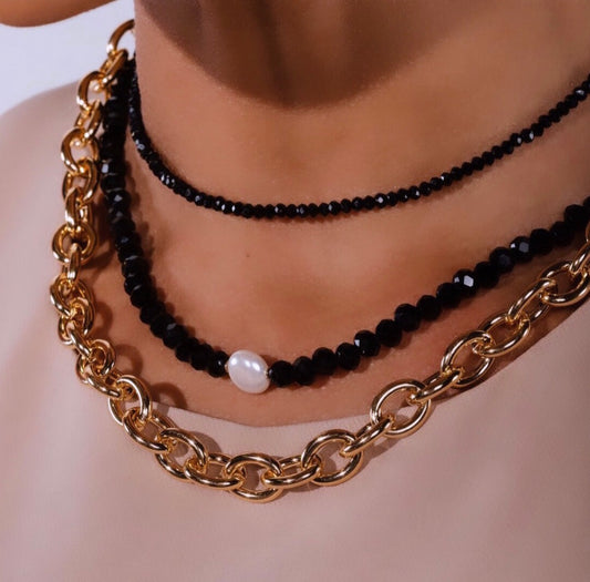 Black Crystal Choker Necklace