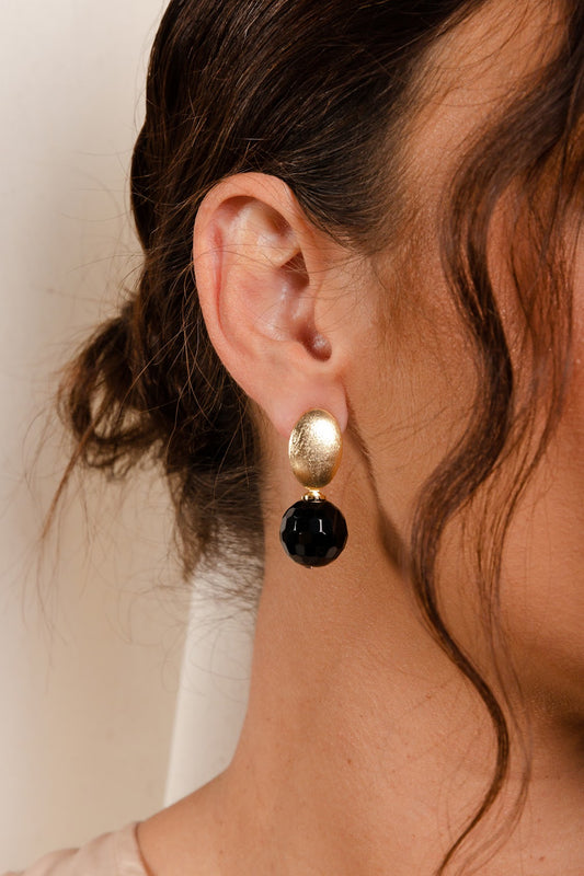 Black Agate Earring