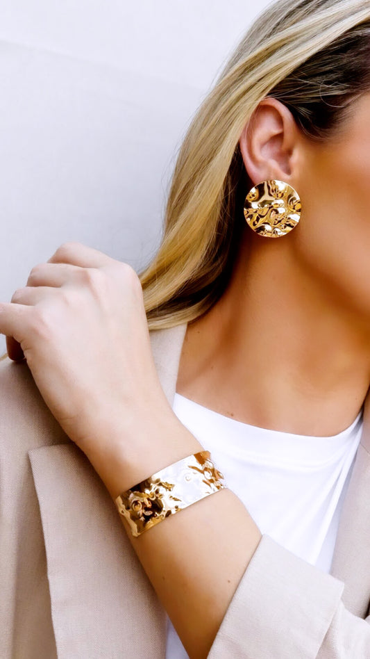 Sleek Hammered Cuff Bracelet