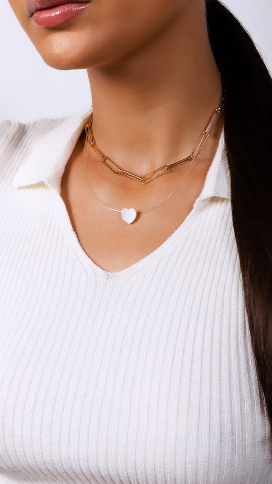 Heart Clear Choker Necklace