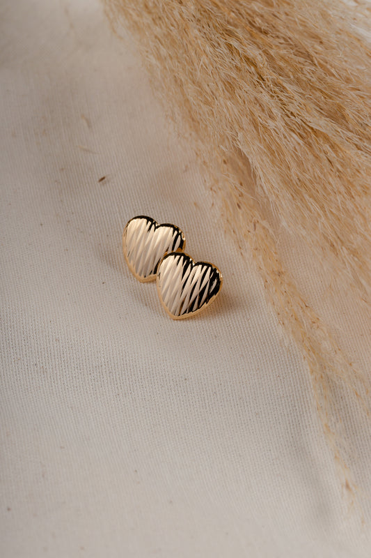 Texturized Flat Heart Earring