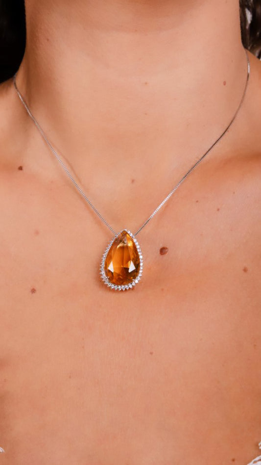 Ambar Crystal Drop Pave Necklace