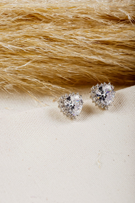 Petit Zirconia Pave Heart Earring