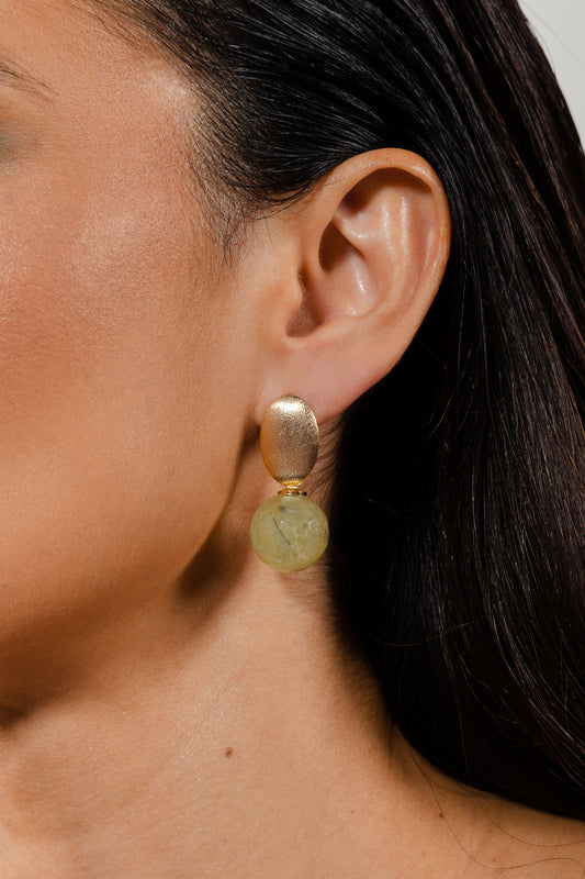 Green Rutile Earring