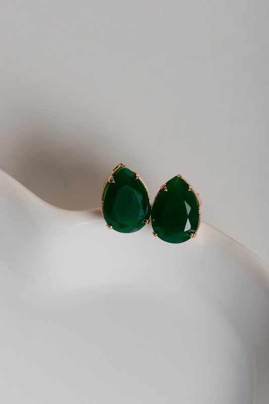 Droplet Green LabGem Earring