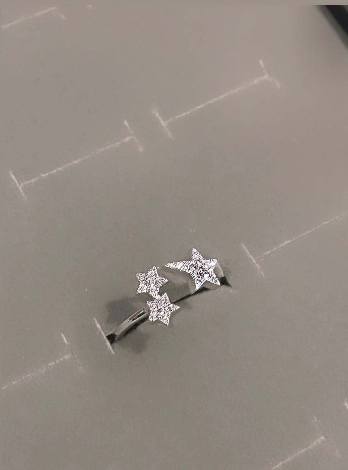 Rhodium Adjustable Stars Ring