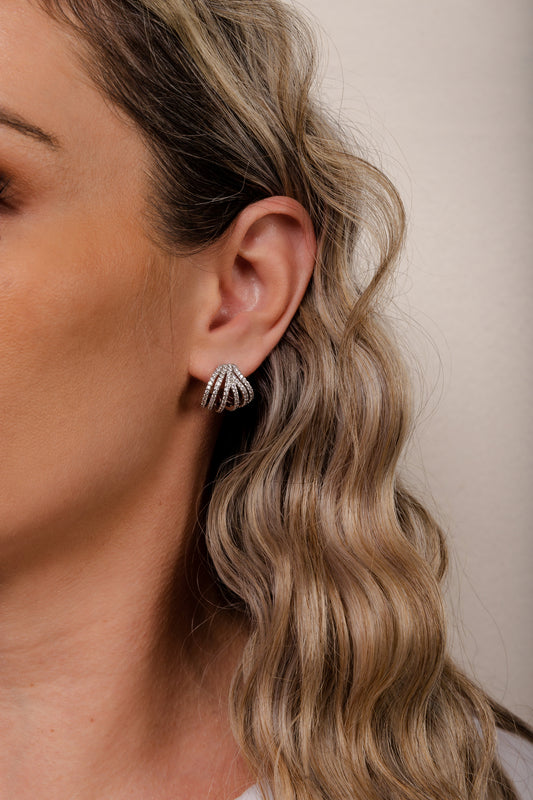 Six Lines Pave Small Hoops