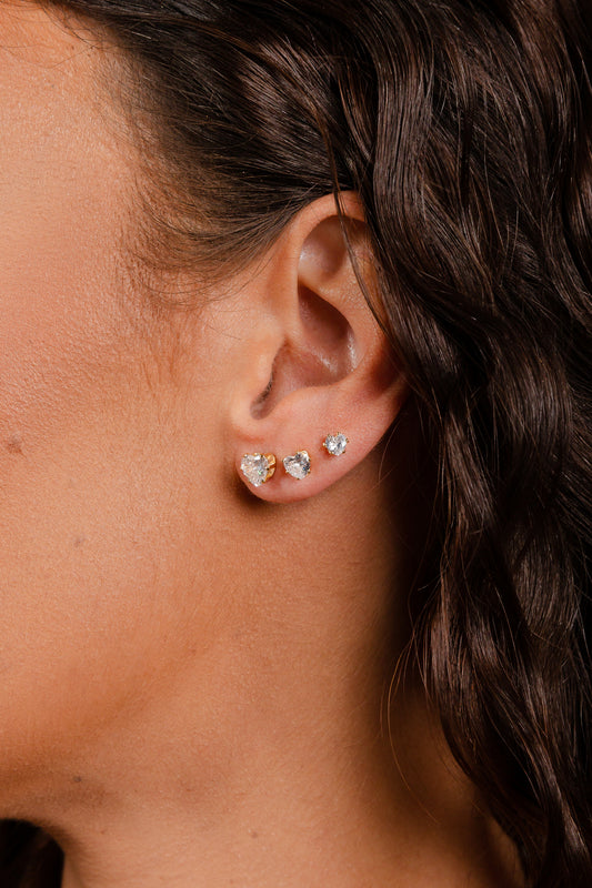 Duo Petit Zirconia Heart Earring
