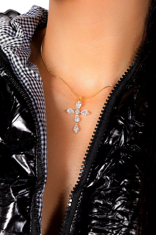 Zirconia Diamond Cross Necklace