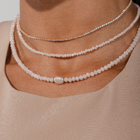 Nude Crystal Choker Necklace